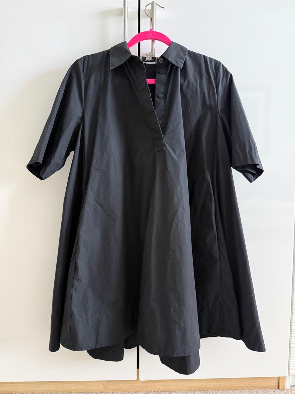 COS Black Oversized Button Down Shirt Dress 100% cotton